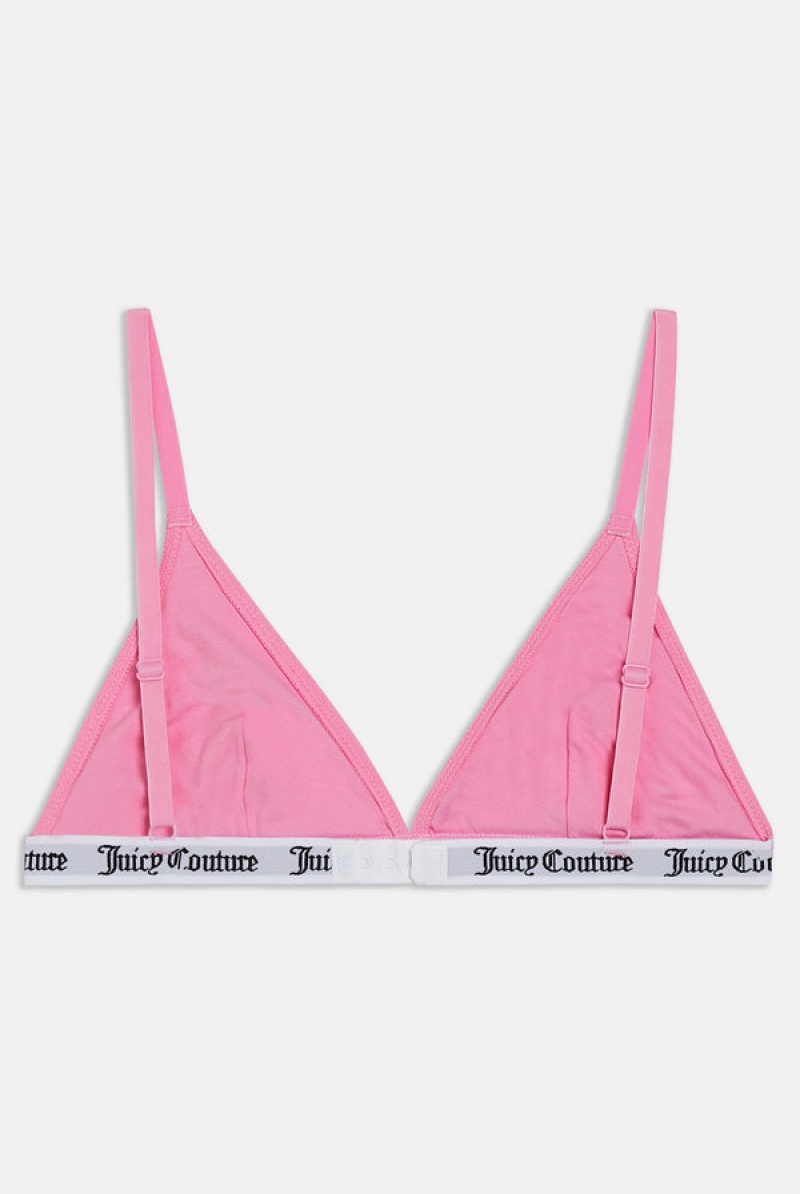 Begonia Pink Juicy Couture Cotton Triangle Bra | JC-SN652249