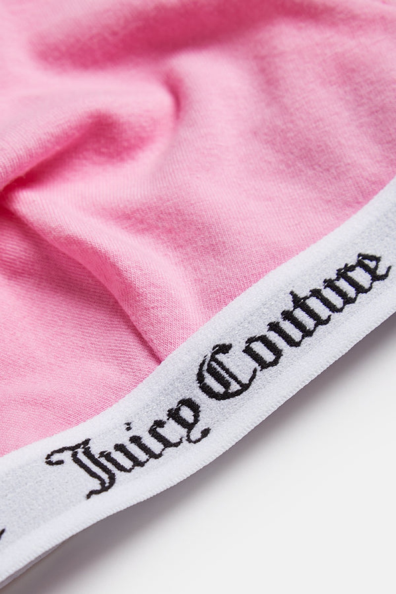 Begonia Pink Juicy Couture Cotton Triangle Bra | JC-SN652249