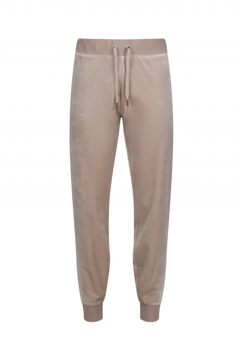 Beige Juicy Couture Classic Velour Cuffed Jogger | JC-SN652010