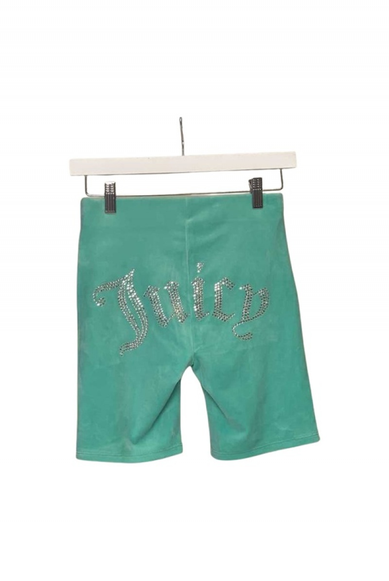 Bermuda Sky Juicy Couture Big Bling Velour Biker Shorts—rejuiced | JC-SN651809