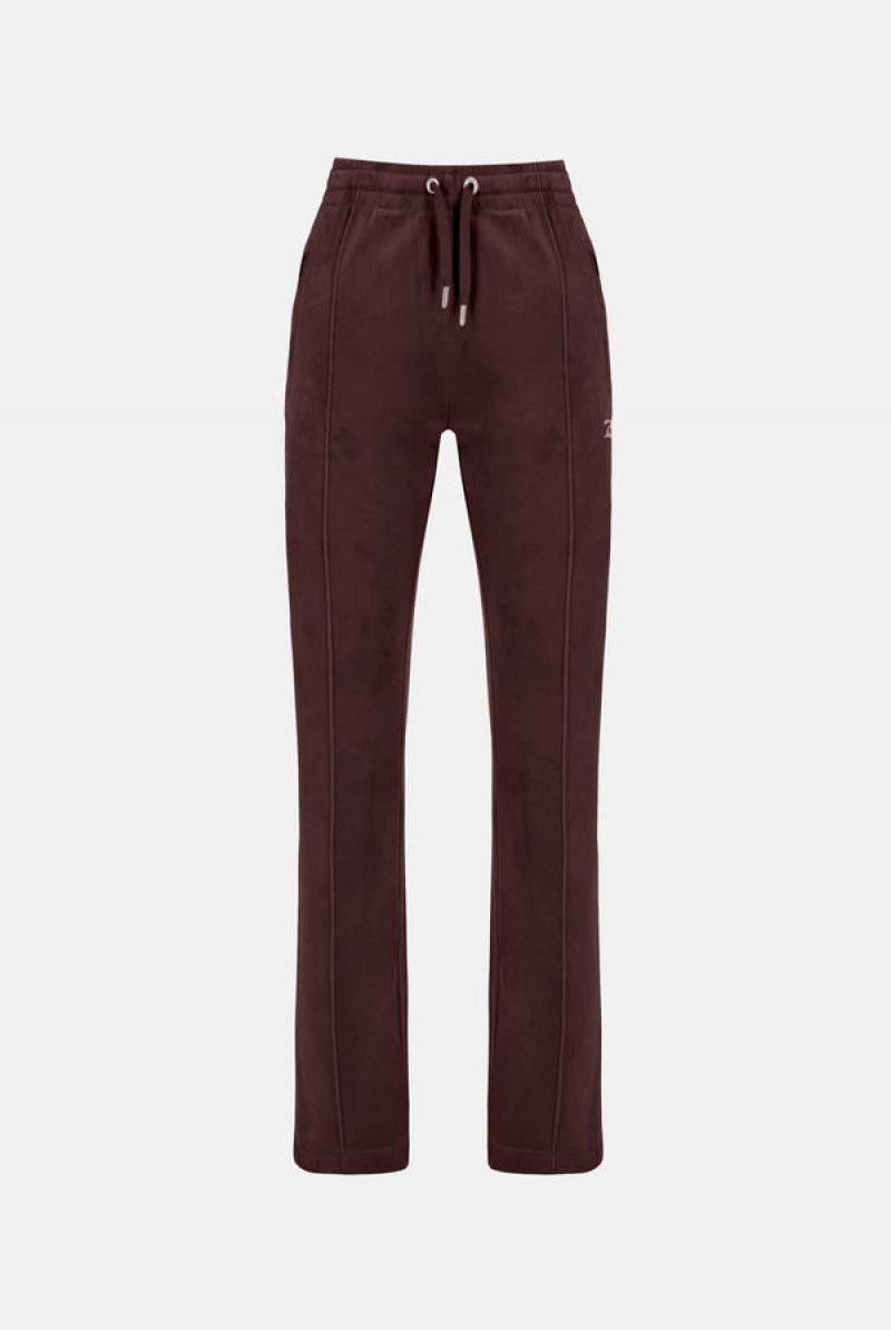 Bitter Chocolate Juicy Couture Velour Diamante Tracksuit Bottom | JC-SN652060