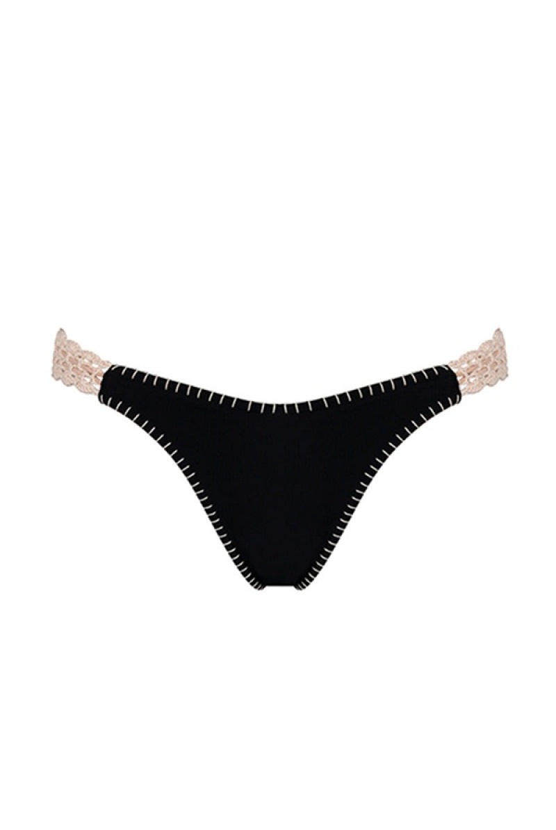 Black Juicy Couture Capittana Alessia Bikini Bottom | JC-SN651884