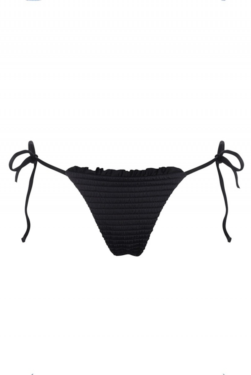 Black Juicy Couture Capittana Gaia Bikini Bottom | JC-SN651882