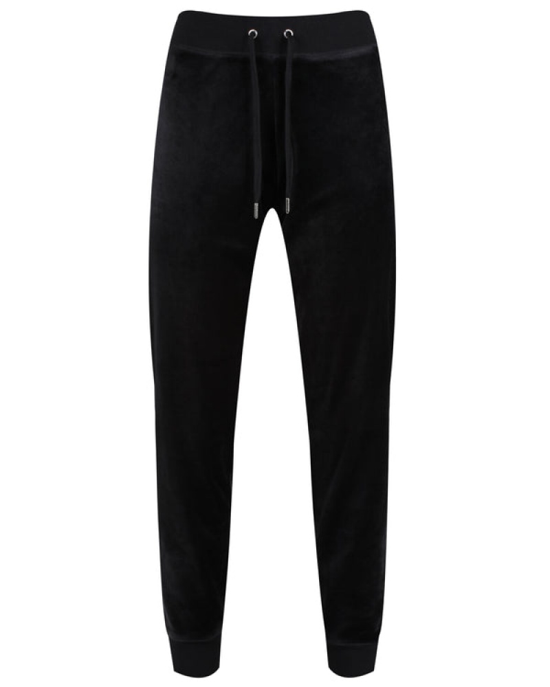 Black Juicy Couture Classic Velour Cuffed Jogger | JC-SN652033