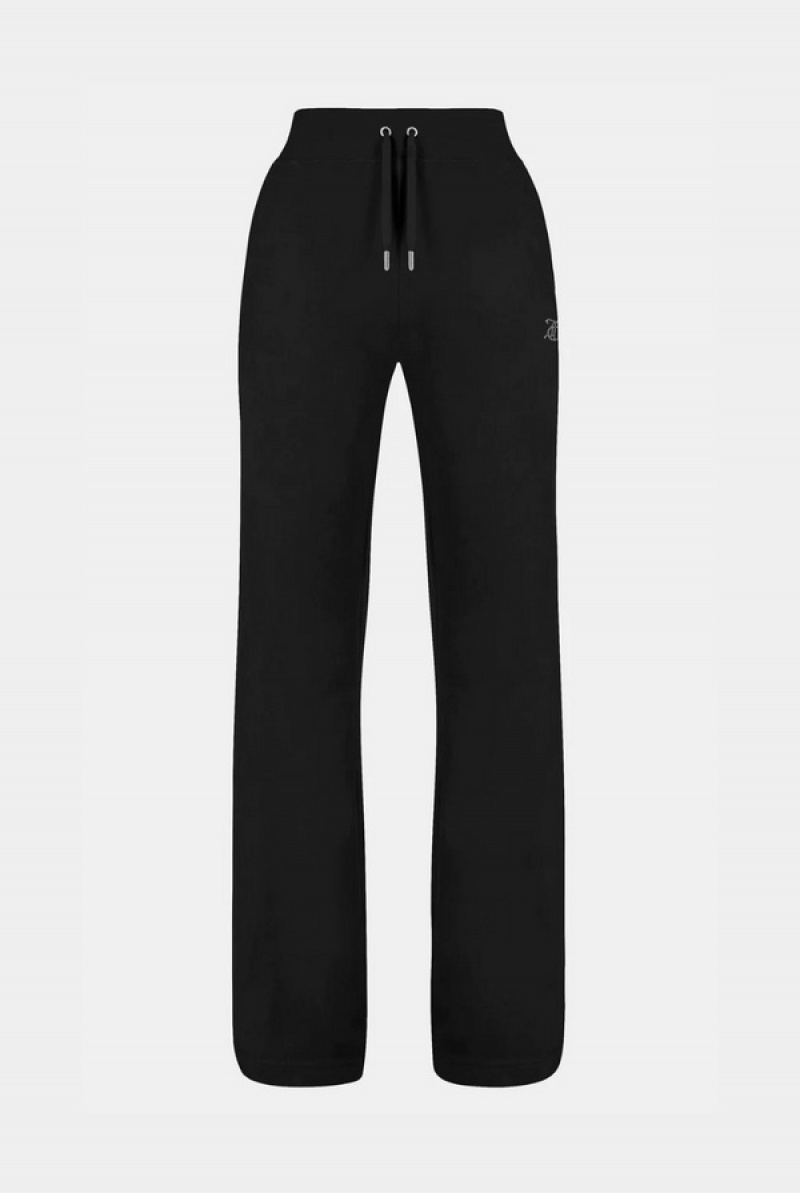 Black Juicy Couture Classic Velour Del Ray Diamante Bottoms | JC-SN652056