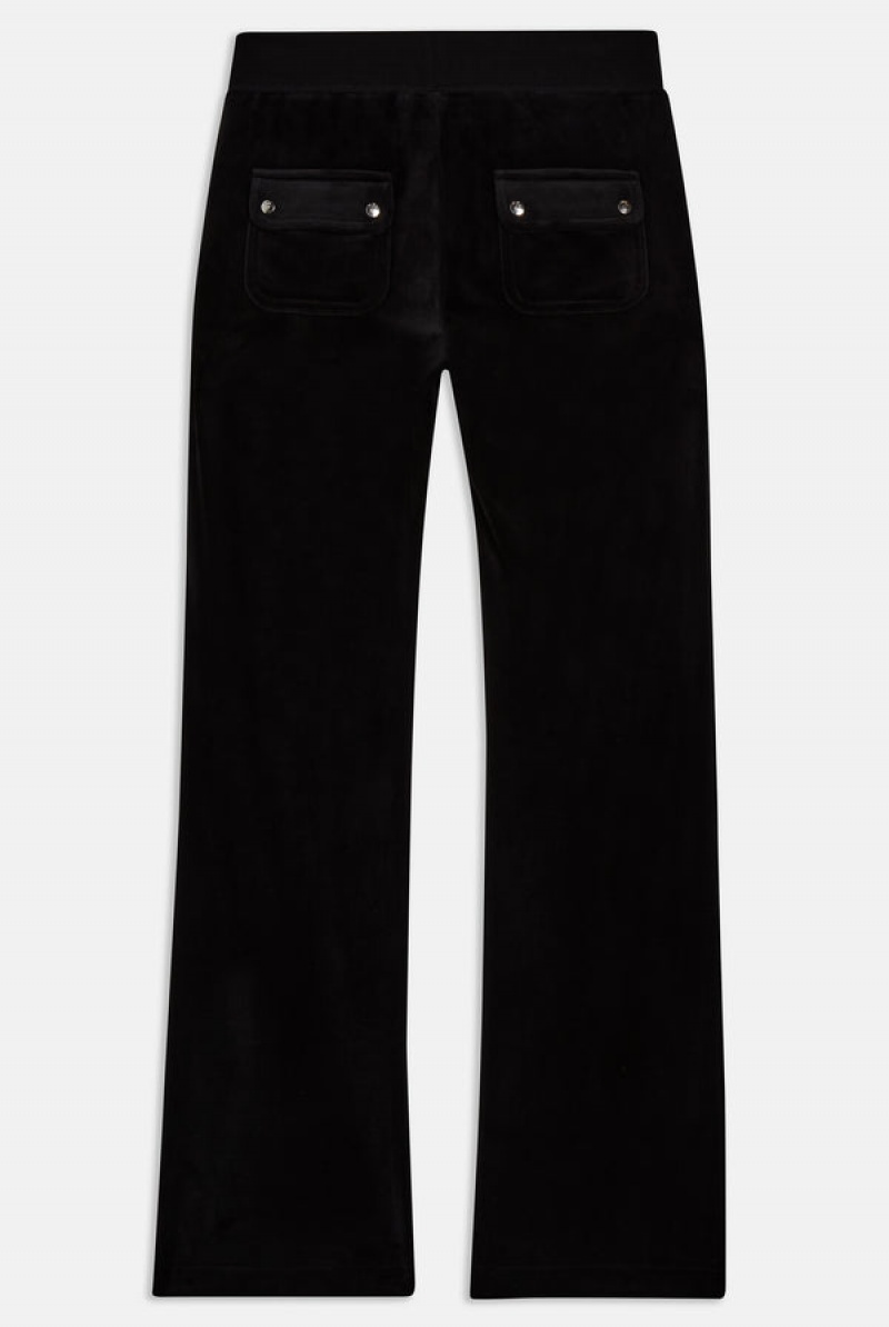 Black Juicy Couture Classic Velour Del Ray Pocketed Bottoms | JC-SN652132