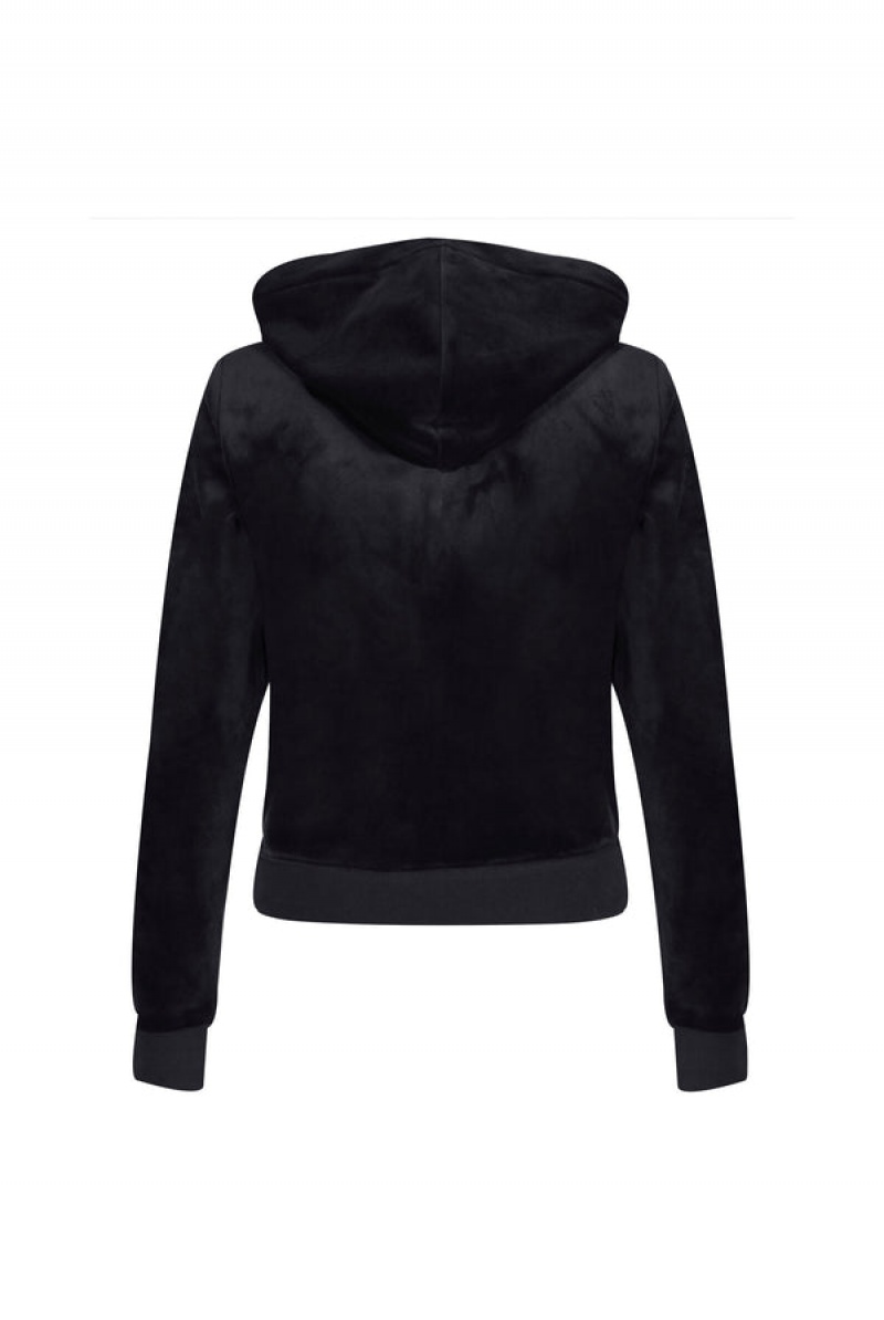 Black Juicy Couture Classic Velour Robertson Hoodie | JC-SN652134