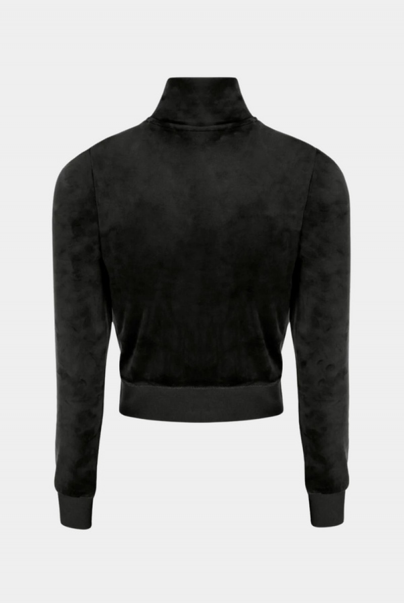 Black Juicy Couture Classic Velour Track Top | JC-SN652041