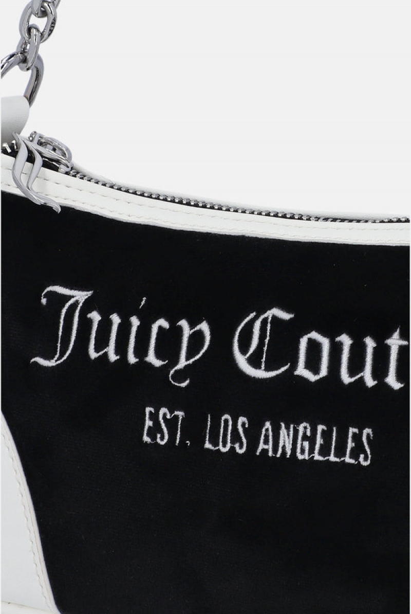 Black Juicy Couture Colourblock Velour Mix Shoulder Bag | JC-SN652210