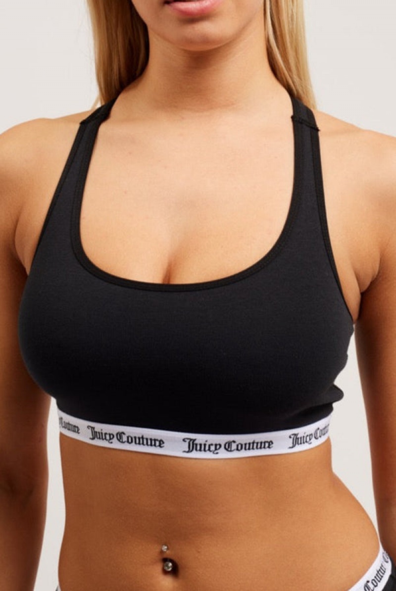 Black Juicy Couture Cotton Bralette | JC-SN652245