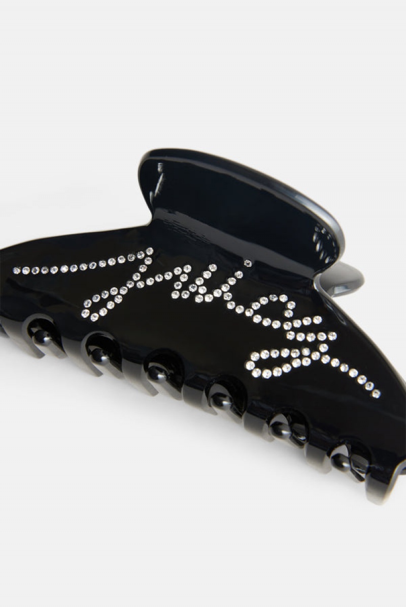 Black Juicy Couture Diamante Script Claw Hair Clip | JC-SN652332