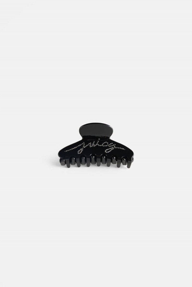 Black Juicy Couture Diamante Script Claw Hair Clip | JC-SN652332