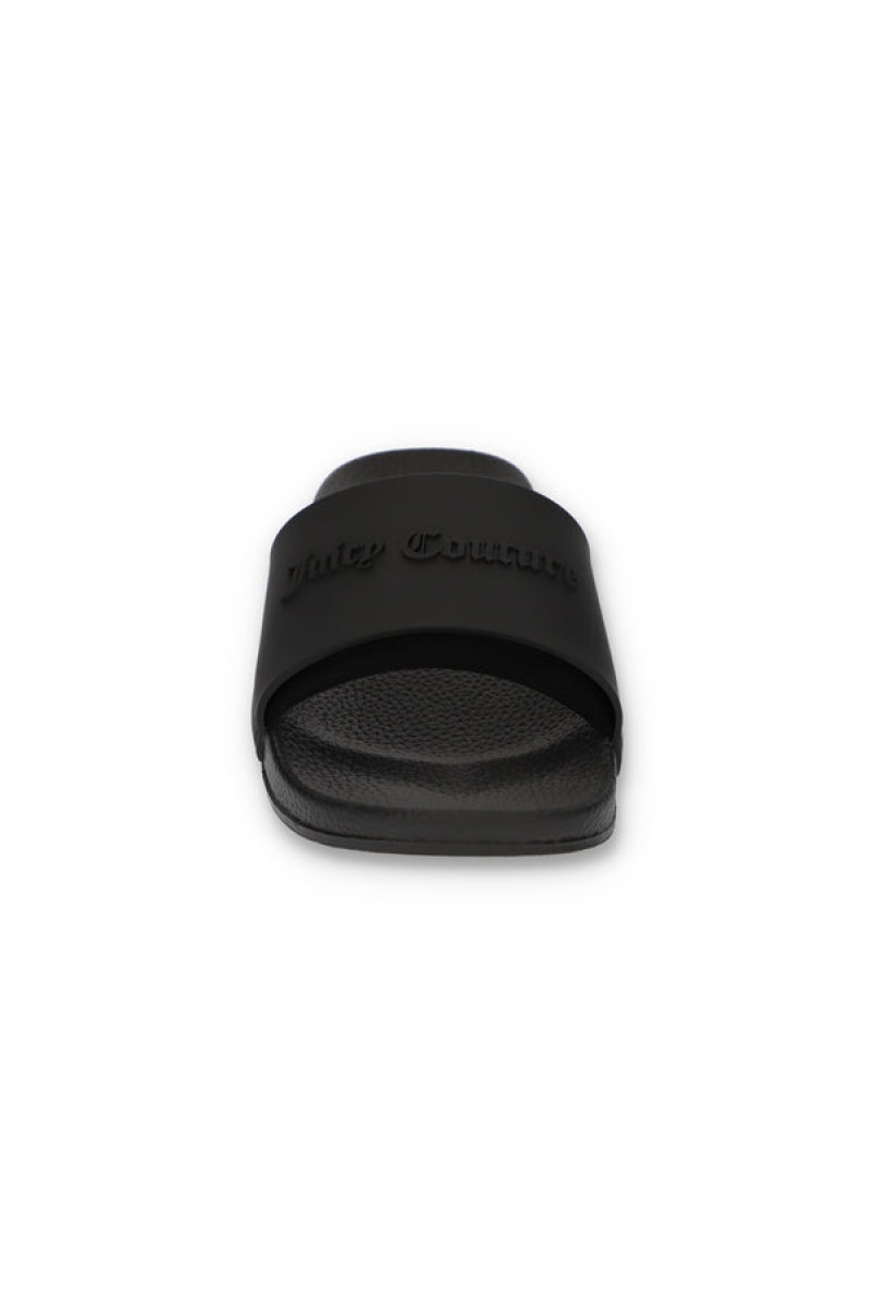 Black Juicy Couture Embossed Sliders | JC-SN652175