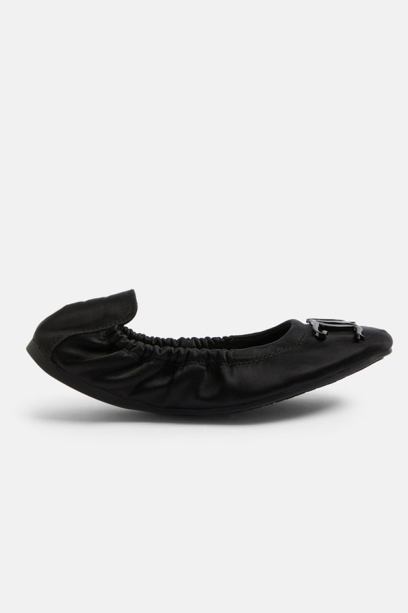 Black Juicy Couture Foldable Satin Pumps | JC-SN652192