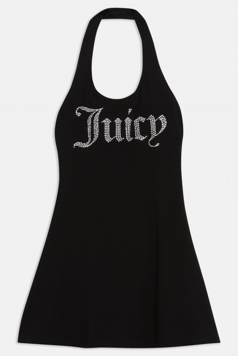 Black Juicy Couture Jersey Halter Neck Mini Dress | JC-SN652291