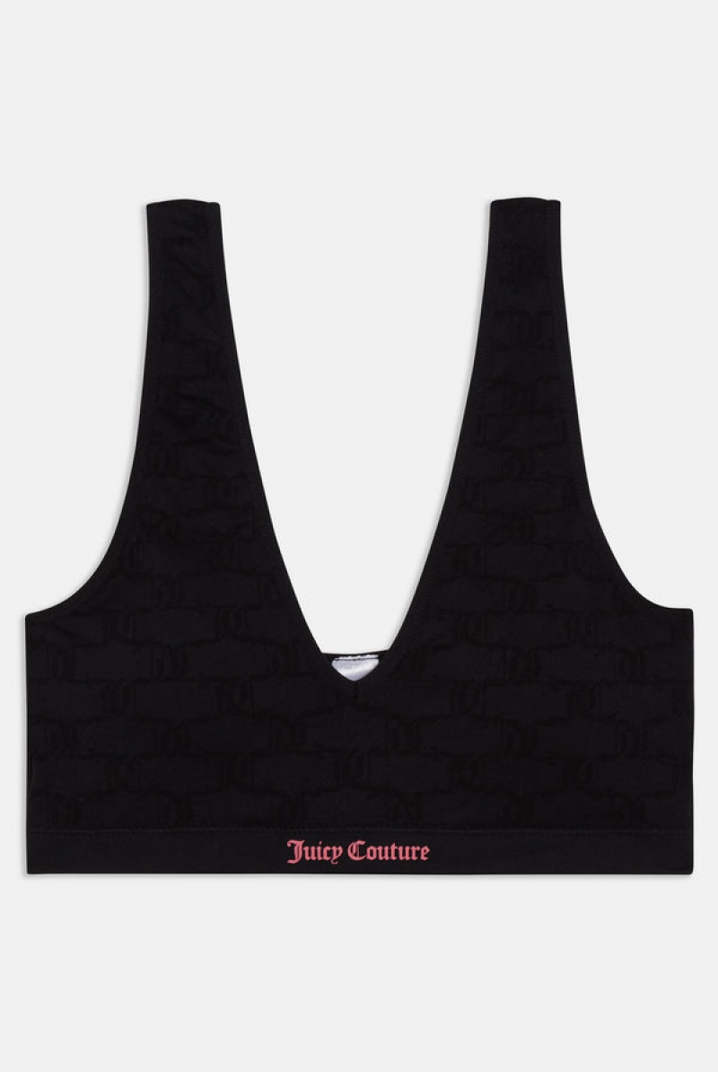 Black Juicy Couture Pack Of 2 Monogram Seamless Bras | JC-SN652283