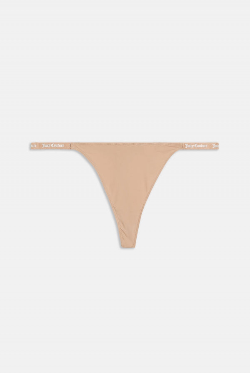 Black Juicy Couture Pack Of 3 Mini Tape Logo Thongs | JC-SN652276