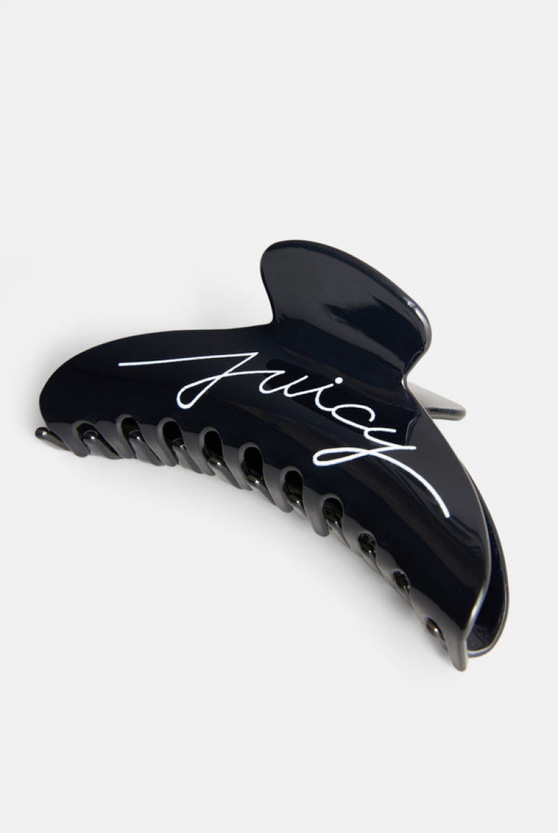 Black Juicy Couture Set Of 2 Juicy Claw Hair Clips | JC-SN652336