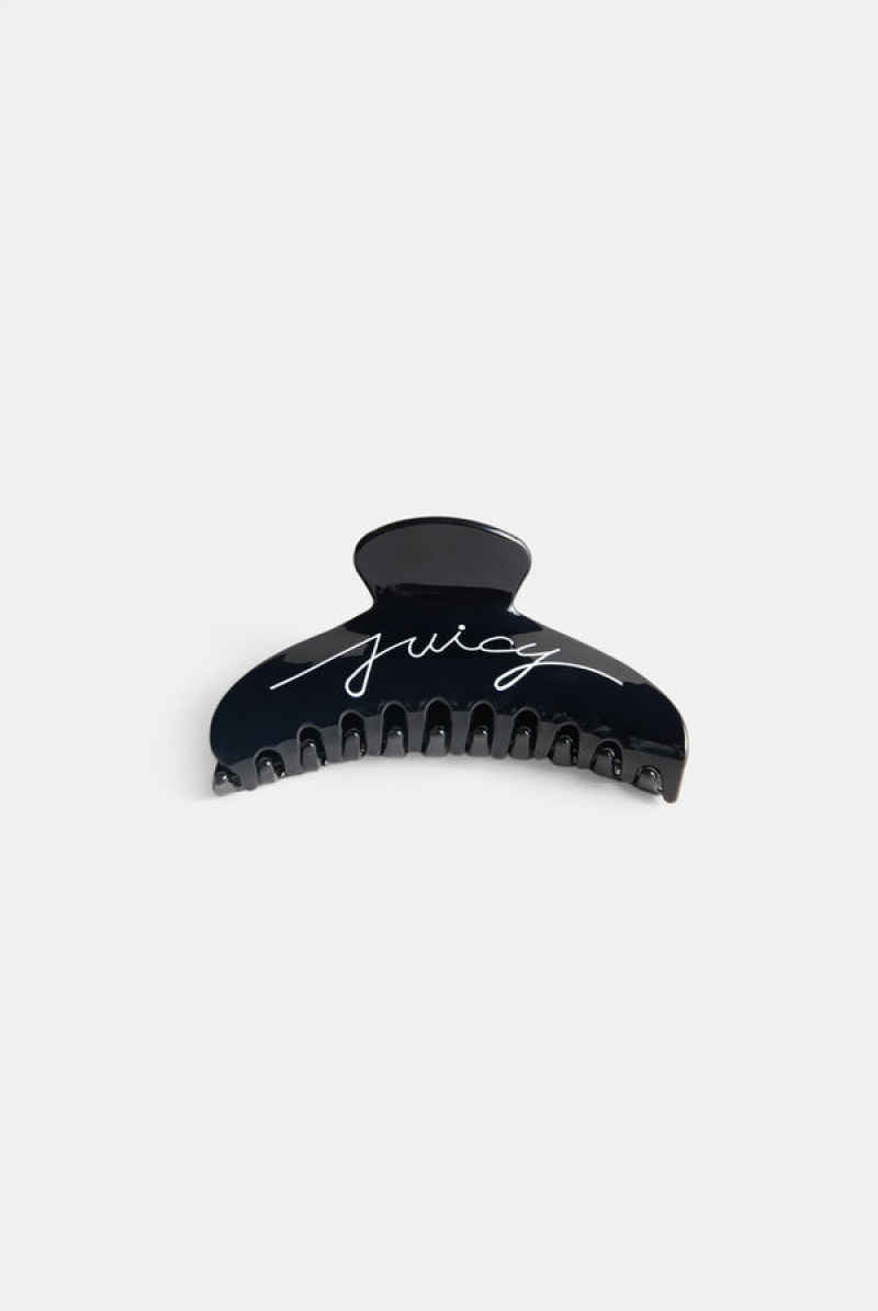 Black Juicy Couture Set Of 2 Juicy Claw Hair Clips | JC-SN652336