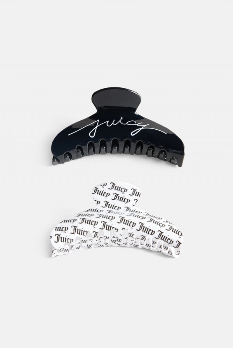 Black Juicy Couture Set Of 2 Juicy Claw Hair Clips | JC-SN652336