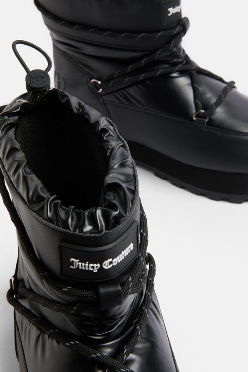 Black Juicy Couture Short Nylon Snow Boot | JC-SN652196