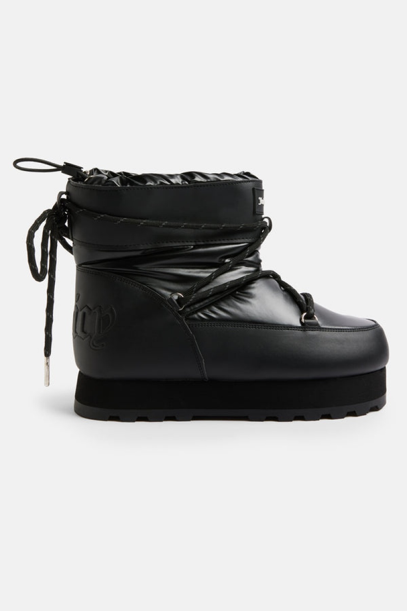 Black Juicy Couture Short Nylon Snow Boot | JC-SN652196