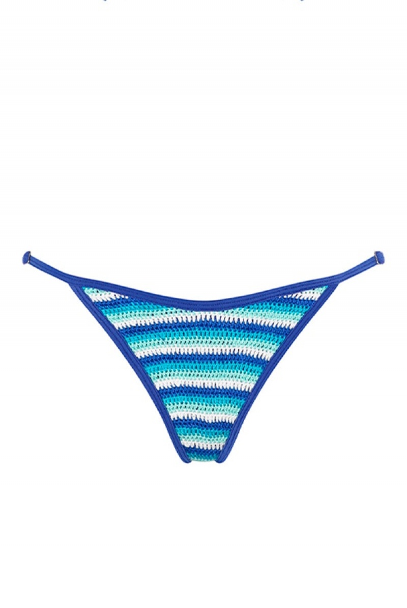 Blue Crochet Juicy Couture Capittana Cuba Bikini Bottom | JC-SN651861