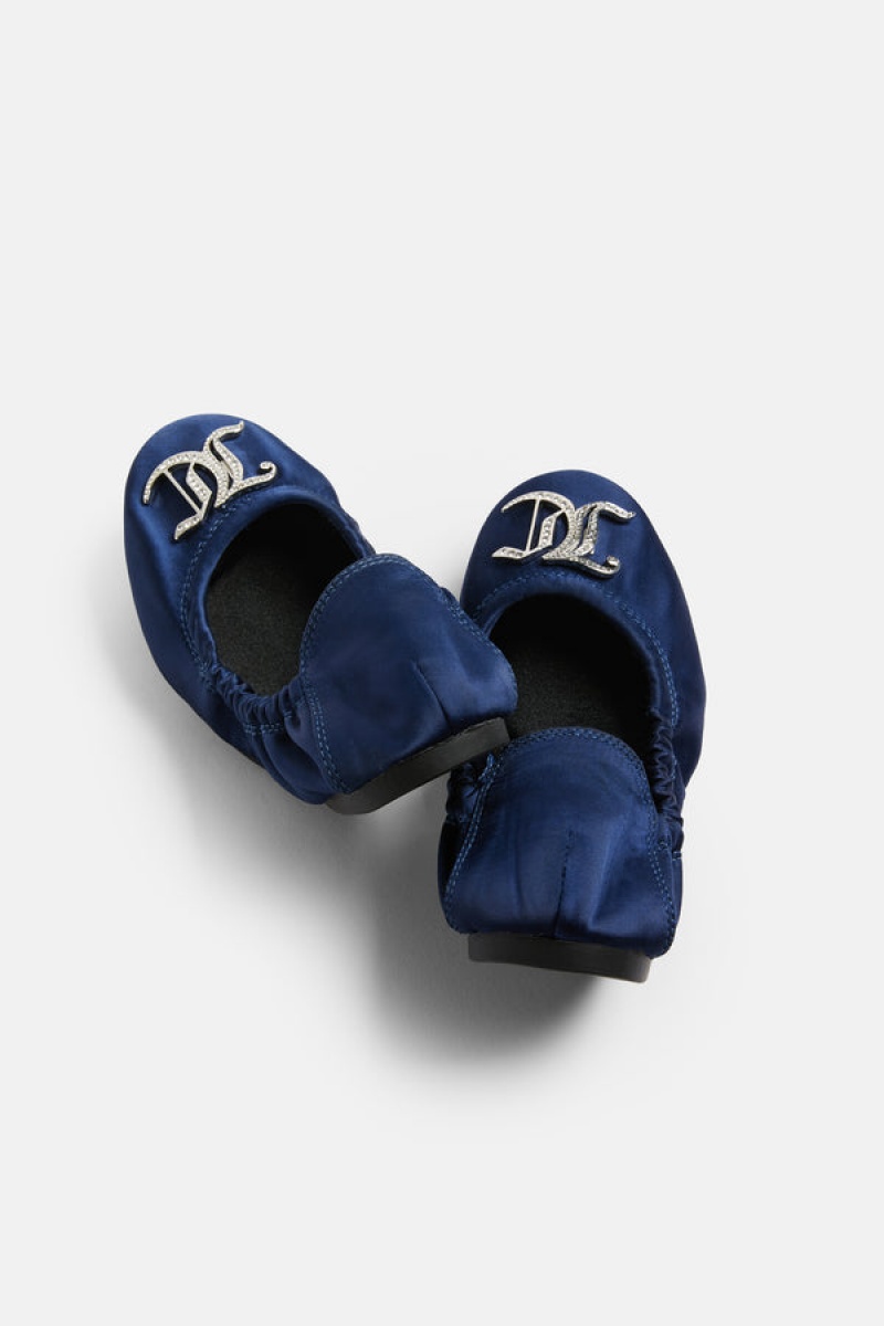 Blue Dephts Juicy Couture Depths Foldable Satin Pumps | JC-SN652193