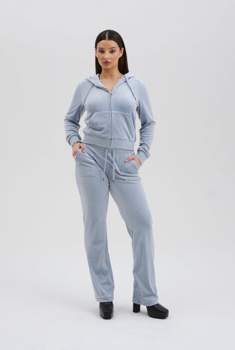 Blue Juicy Couture Classic Velour Robertson Hoodie | JC-SN652069