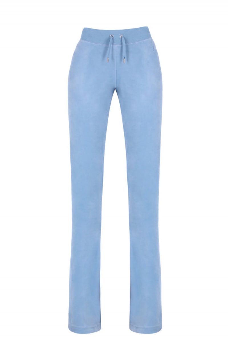 Blue Juicy Couture Low Rise Flare Classic Velour Track Pant | JC-SN652048