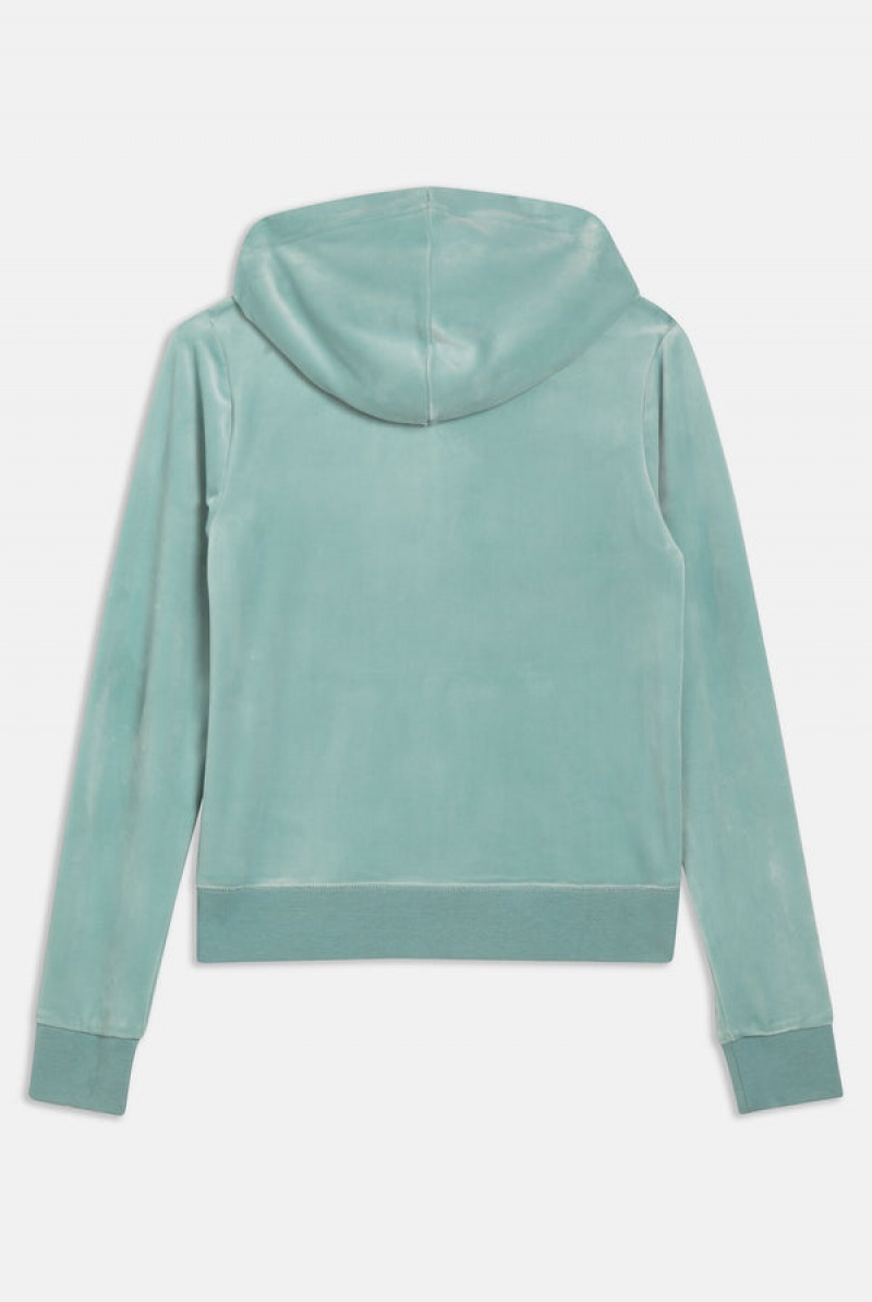 Blue Surf Juicy Couture Classic Velour Robertson Hoodie | JC-SN651998