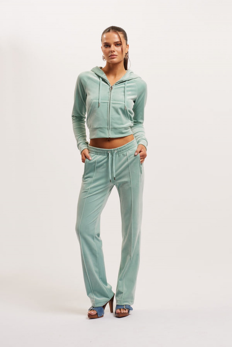 Blue Surf Juicy Couture Velour Diamante Tracksuit Bottom | JC-SN652111