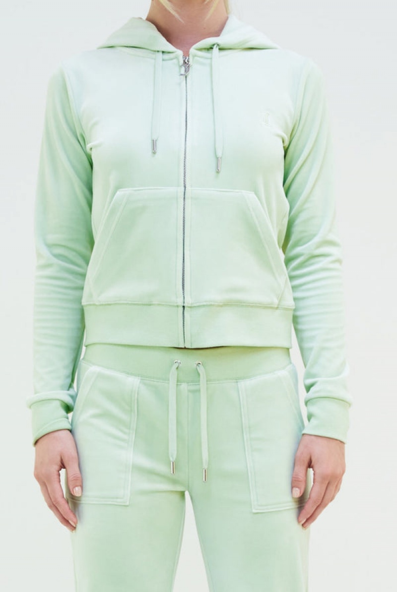 Bok Choy Juicy Couture Classic Velour Robertson Hoodie | JC-SN652099