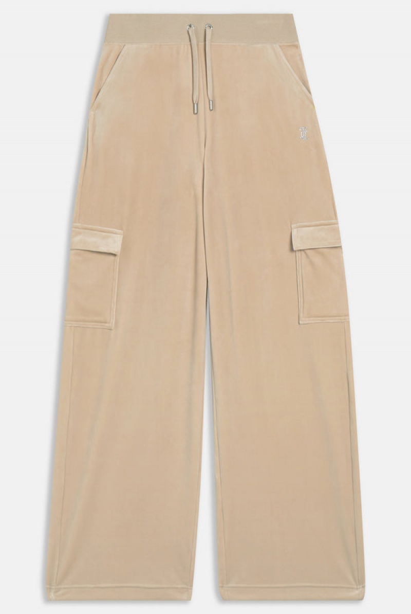 Brazilian Sand Juicy Couture Cargo Velour Diamante Trouser | JC-SN651997