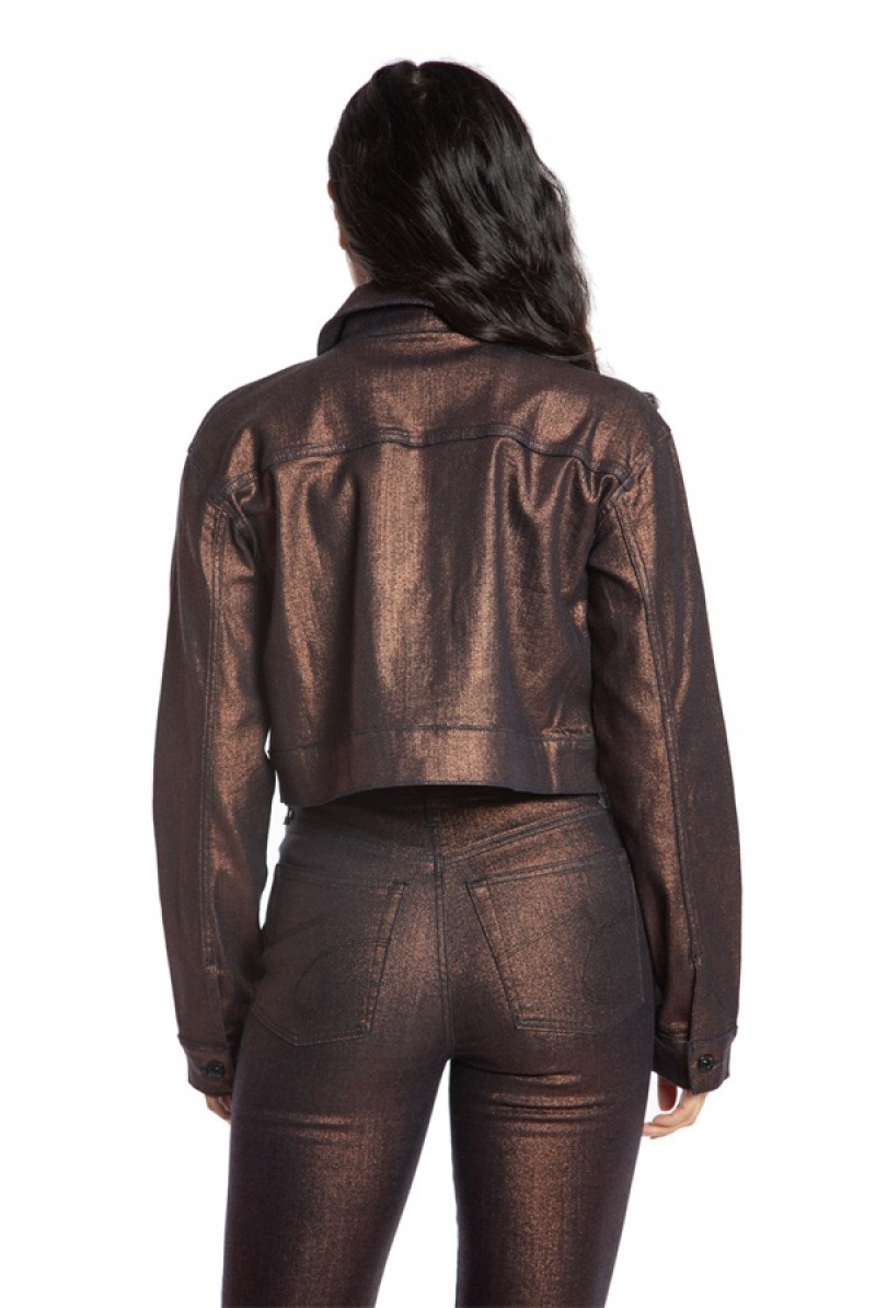 Bronze Juicy Couture Julian Glossy Coated Jacket | JC-SN651685