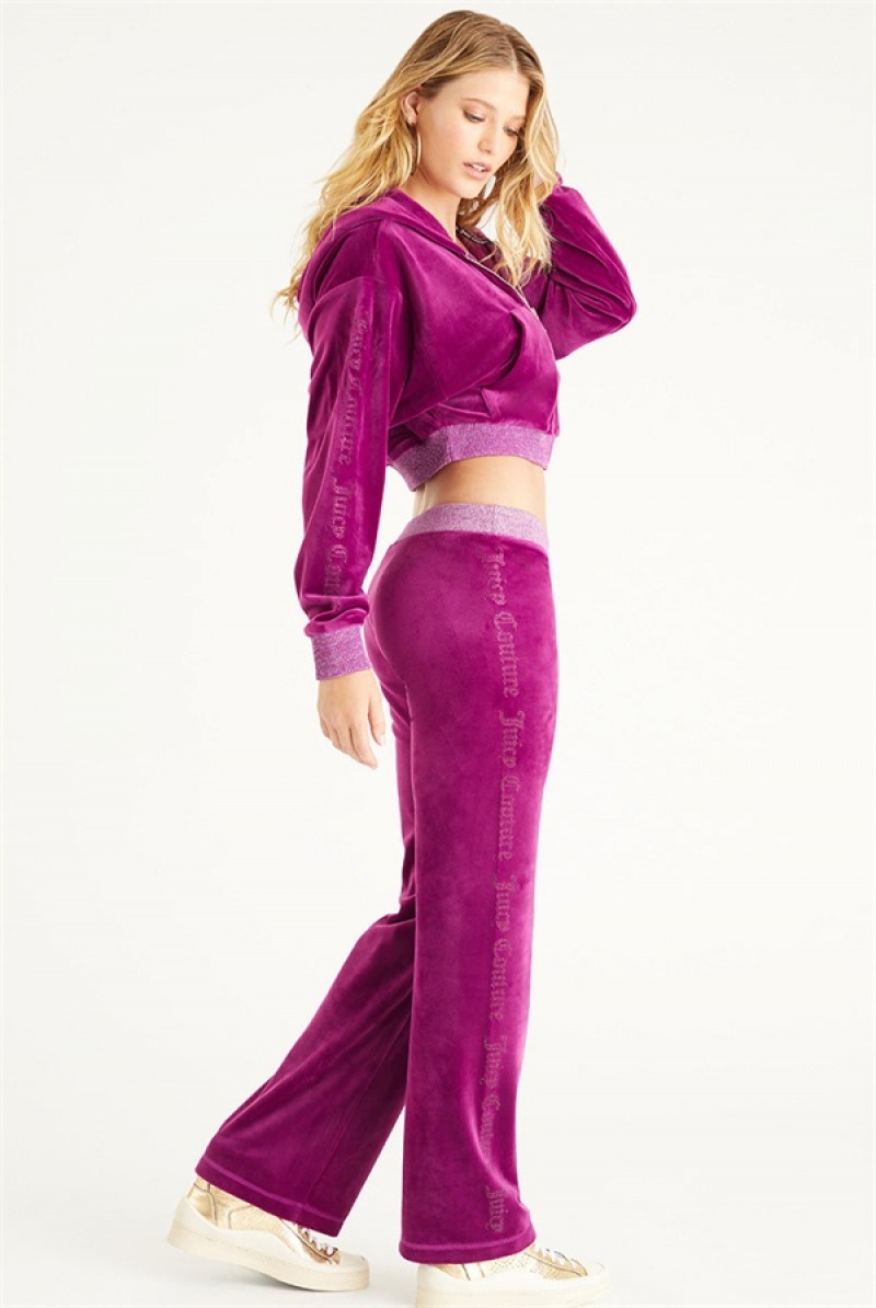 Candied Fig Juicy Couture Cropped Jacket With Side Bling | JC-SN651569