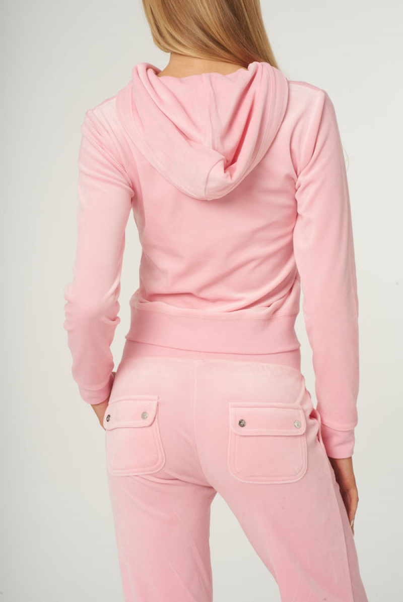 Candy Pink Juicy Couture Classic Velour Robertson Hoodie | JC-SN651994