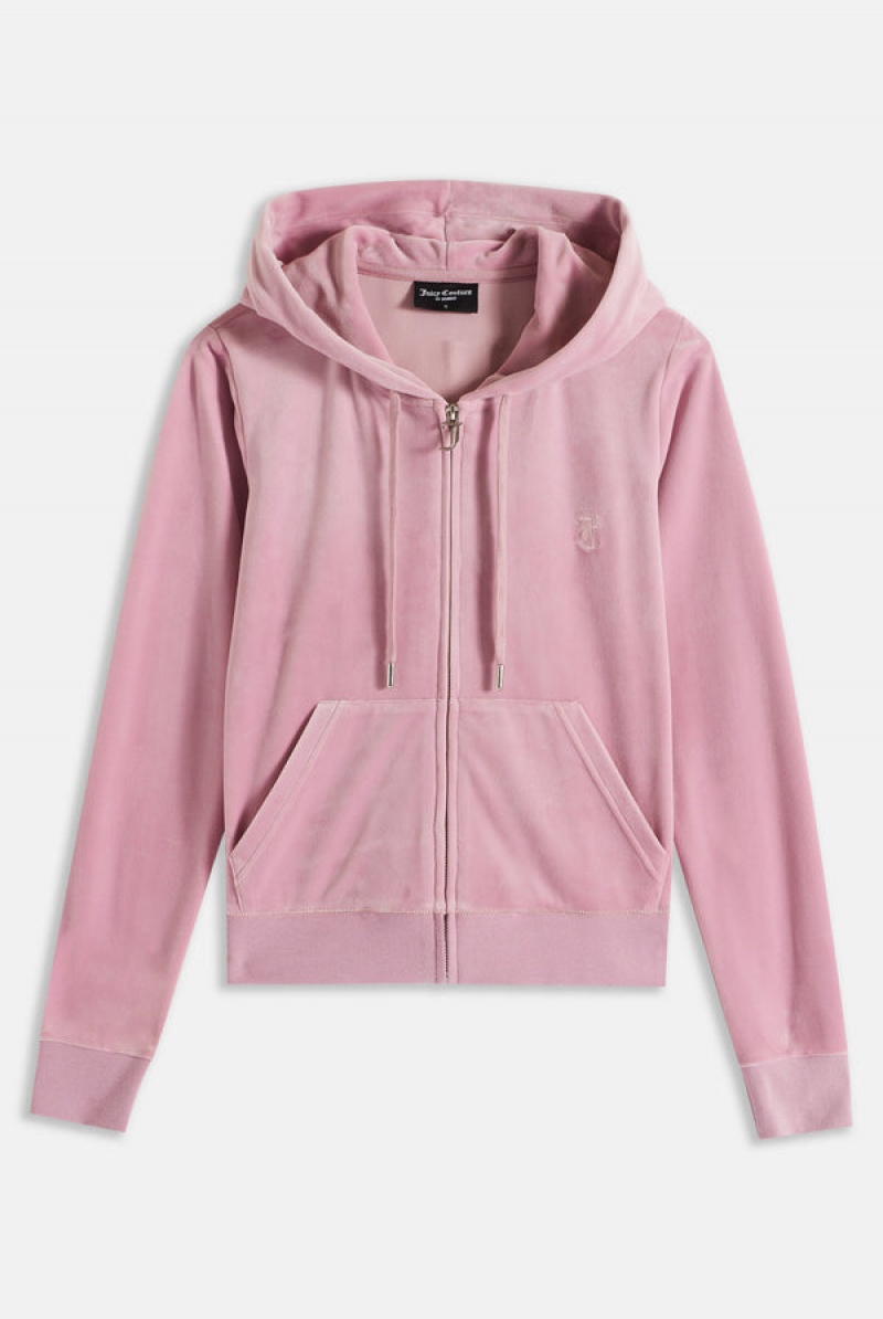 Candy Pink Juicy Couture Classic Velour Robertson Hoodie | JC-SN651994