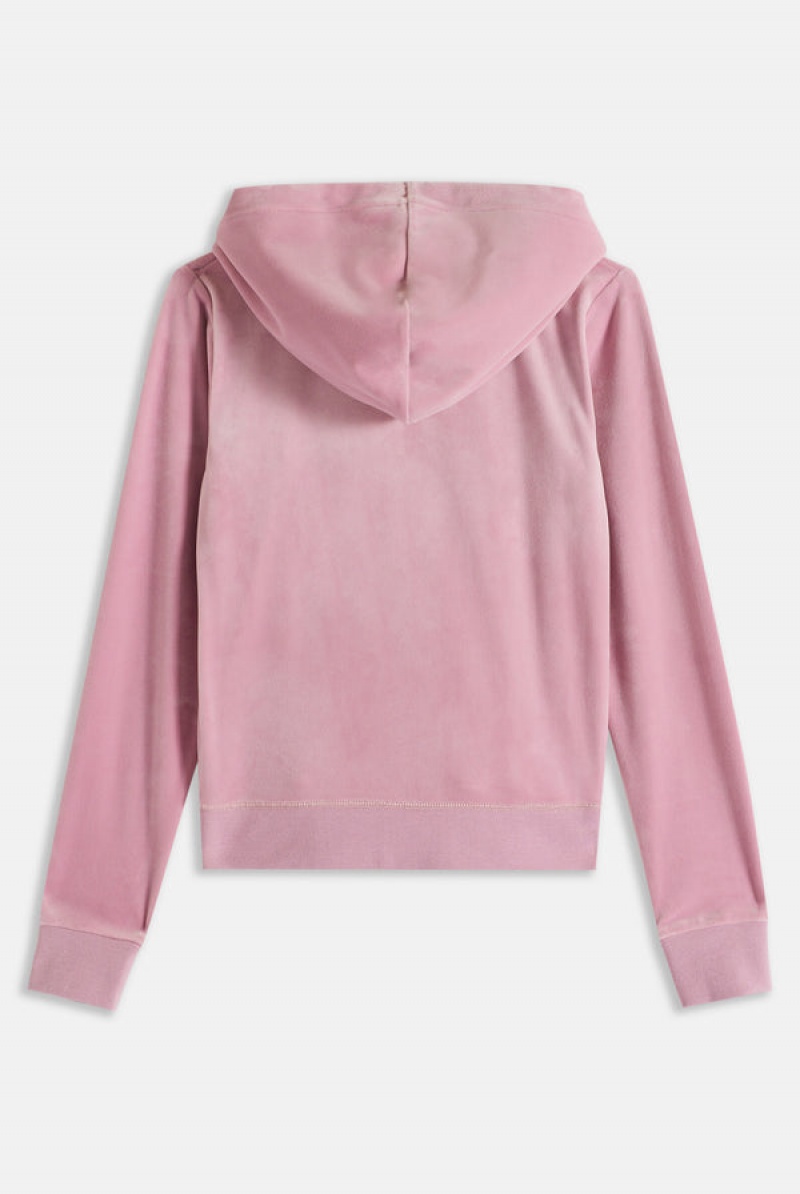 Candy Pink Juicy Couture Classic Velour Robertson Hoodie | JC-SN651994