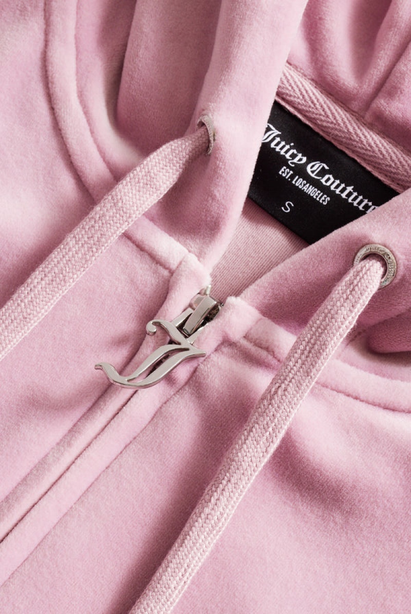 Candy Pink Juicy Couture Classic Velour Robertson Hoodie | JC-SN651994