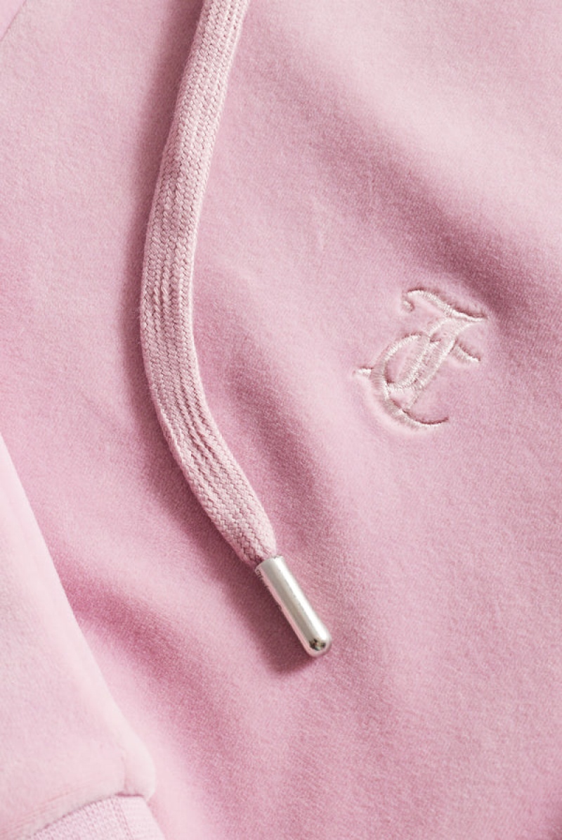 Candy Pink Juicy Couture Classic Velour Robertson Hoodie | JC-SN651994