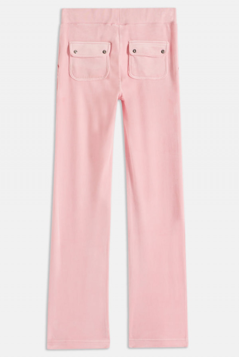 Candy Pink Juicy Couture Classic Velour Del Ray Pocketed Bottoms | JC-SN651996