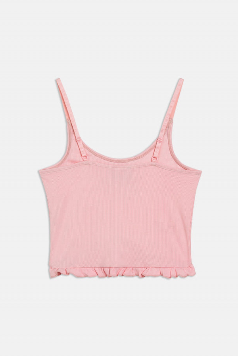 Candy Pink Juicy Couture Heart Frilled Sleep Vest | JC-SN652269