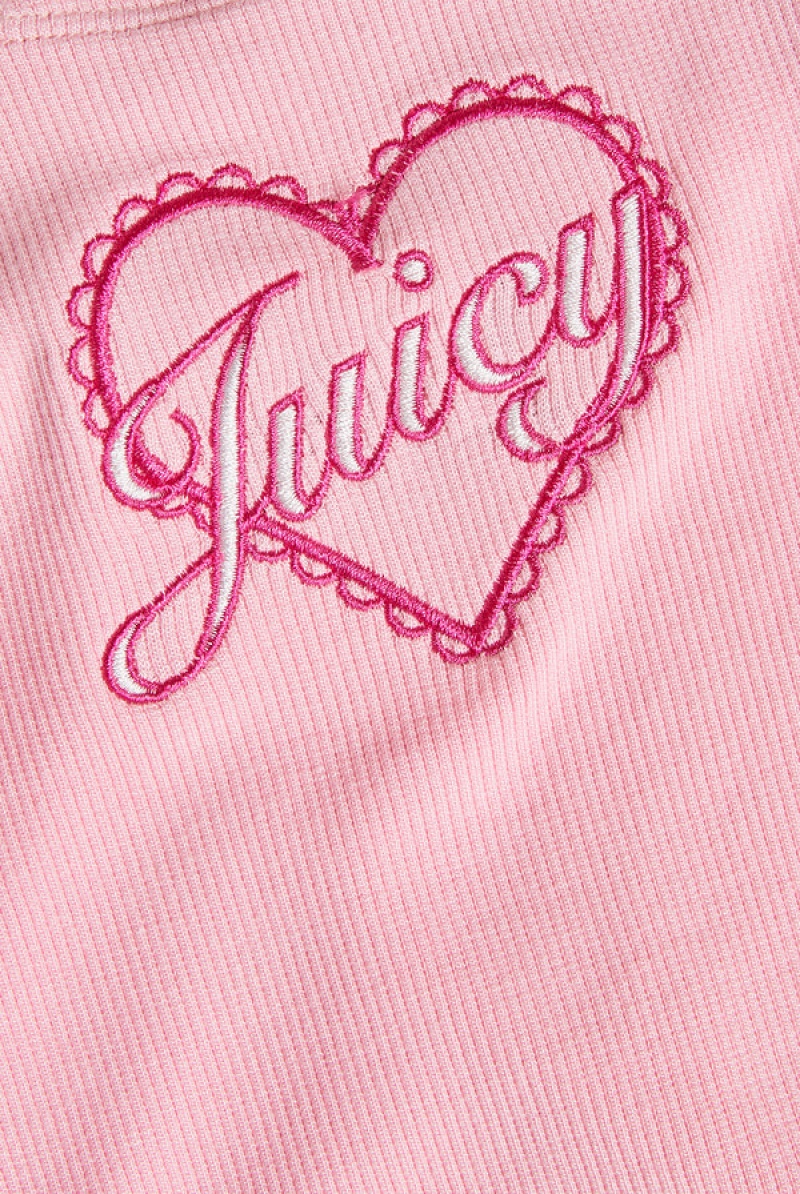 Candy Pink Juicy Couture Heart Frilled Sleep Vest | JC-SN652269