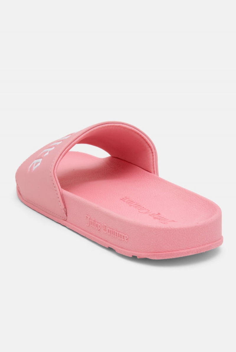 Candy Pink Juicy Couture Juicy Couture Embossed Sliders | JC-SN652201