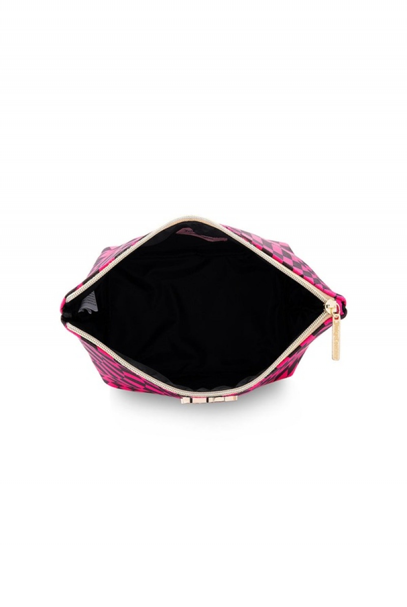 Checkered Pink Juicy Couture Monogram Makeup Pouch | JC-SN651911