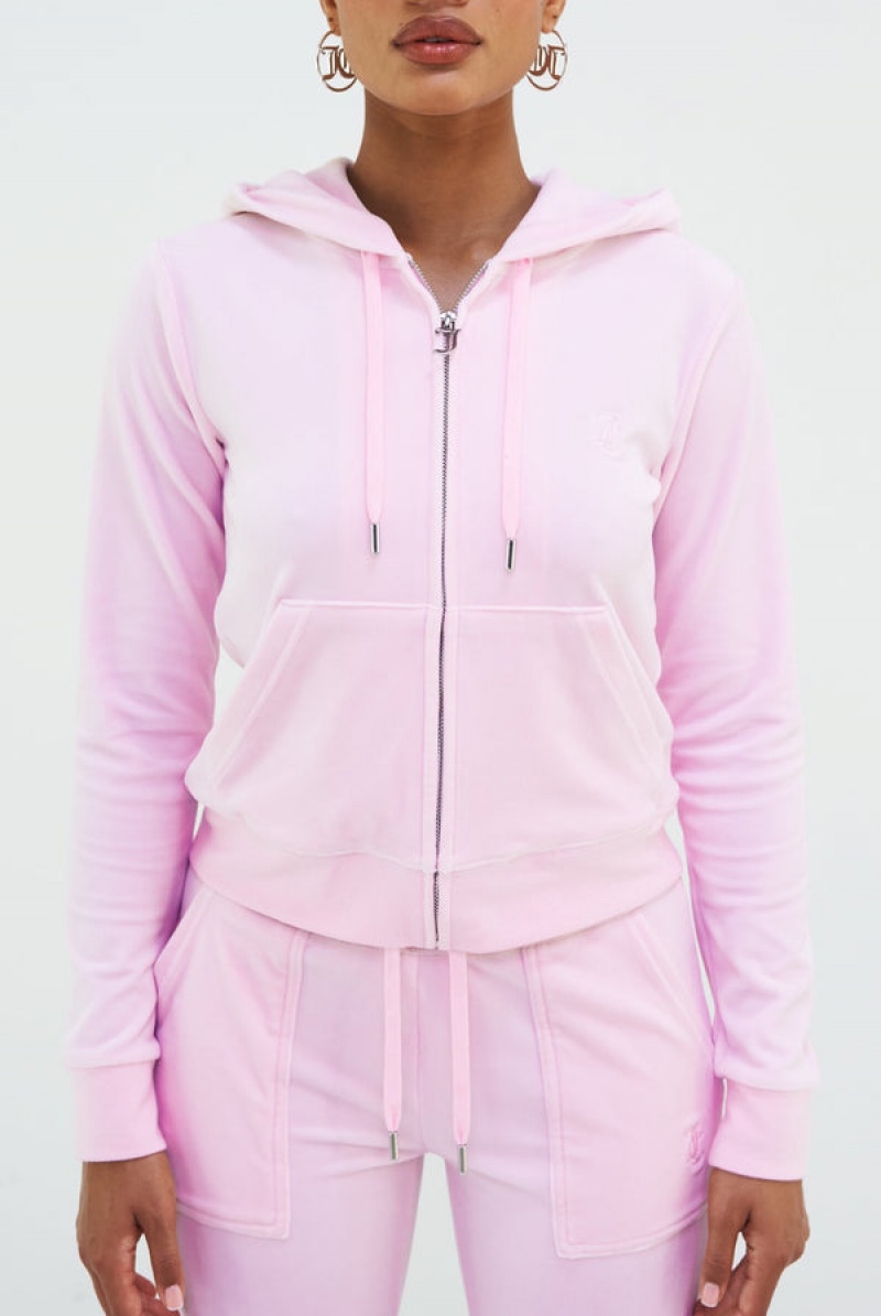 Cherry Blossom Juicy Couture Classic Velour Robertson Hoodie | JC-SN652093