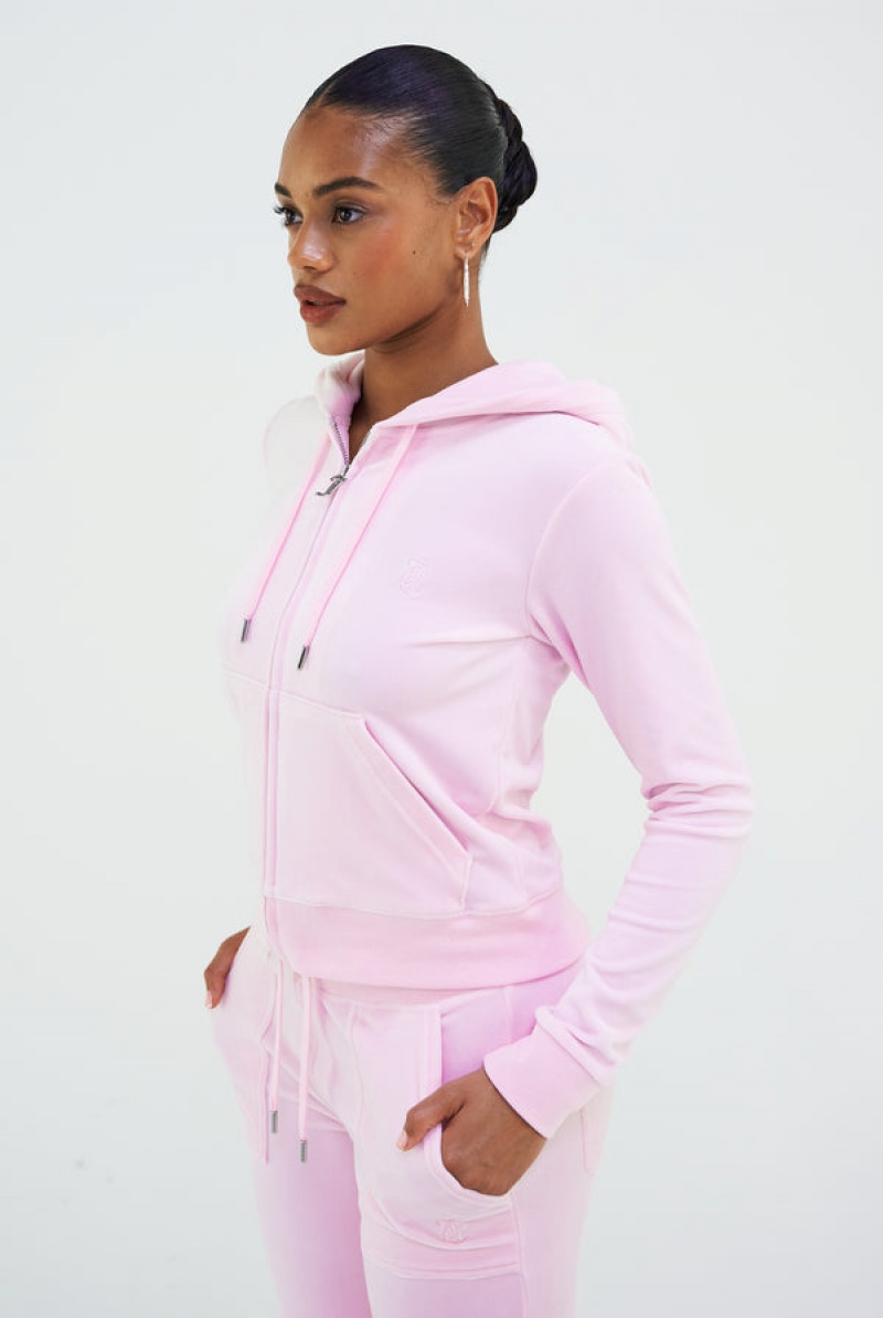 Cherry Blossom Juicy Couture Classic Velour Robertson Hoodie | JC-SN652093