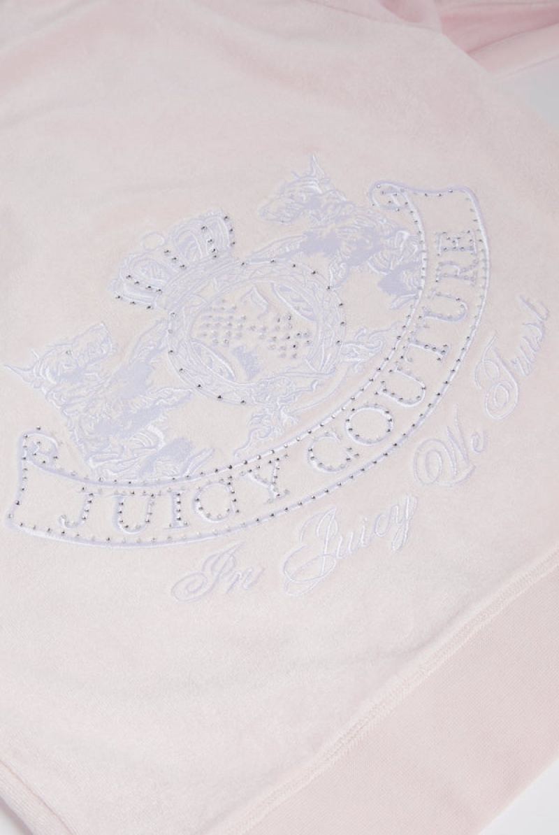 Cherry Blossom Juicy Couture Dog Crest Bamboo Velour Heritage Hoodie | JC-SN652170