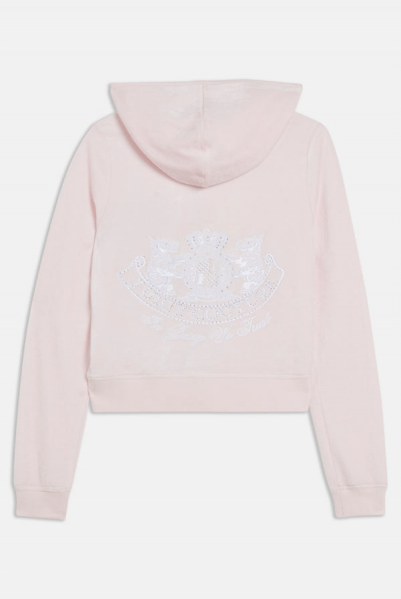 Cherry Blossom Juicy Couture Dog Crest Bamboo Velour Heritage Hoodie | JC-SN652170